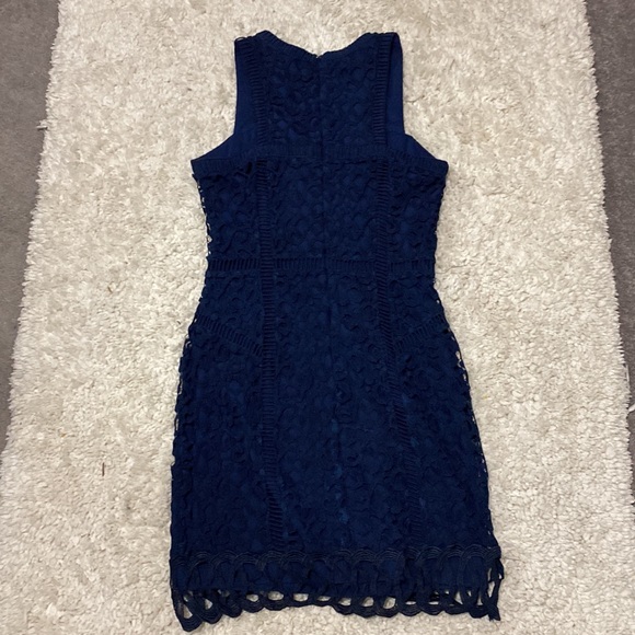 Greylin Stretch Halter Dress (navy) NWOT - Picture 4 of 5